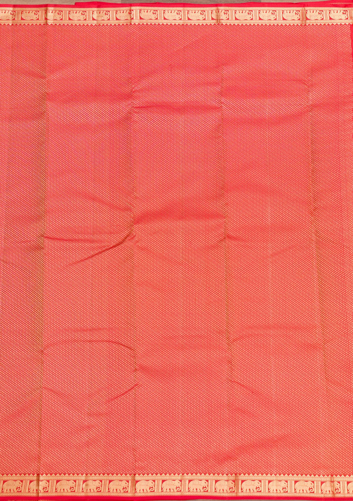 Orange Zariwork Pure Silk Saree-Koskii