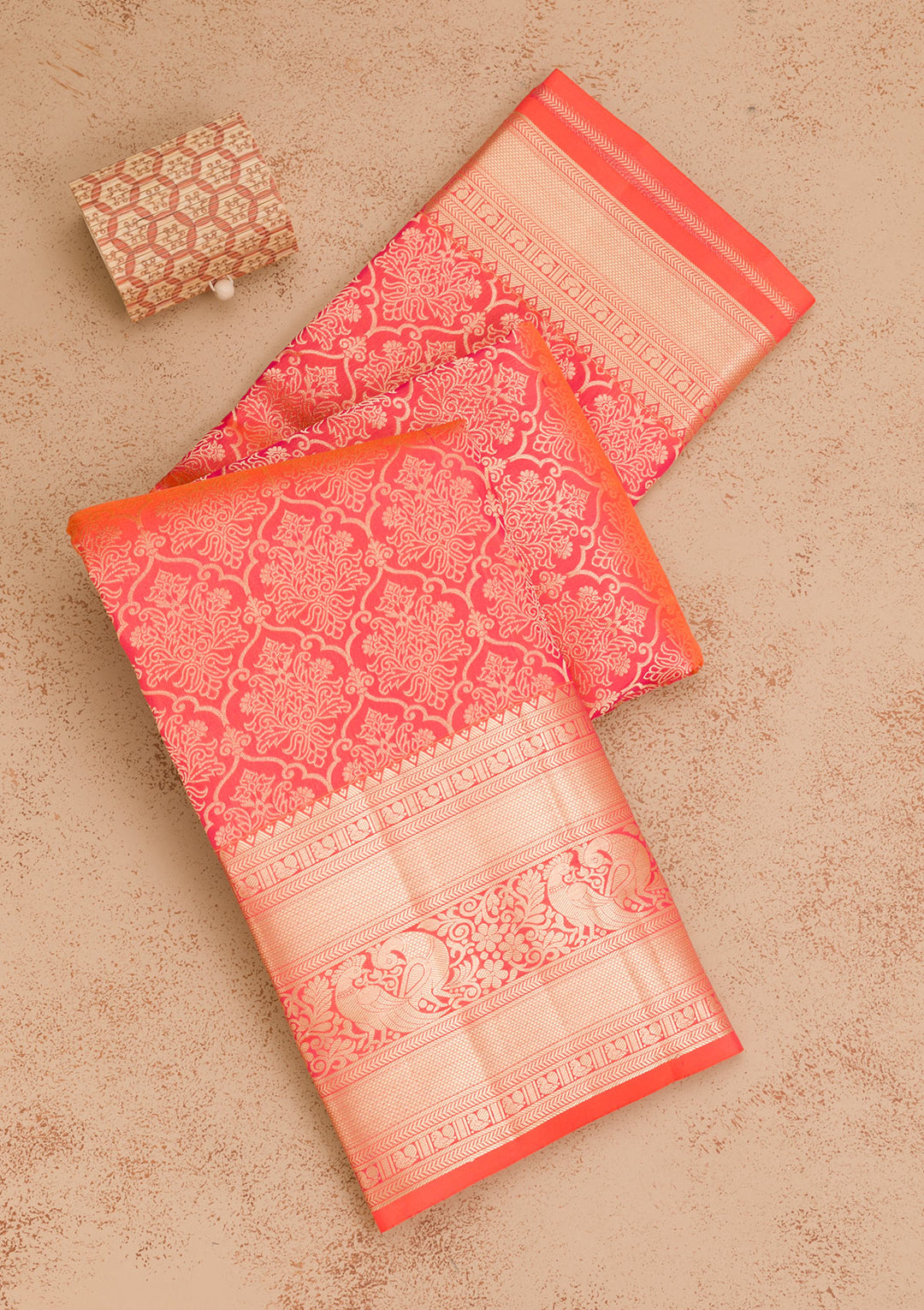 Orange Zariwork Pure Silk Saree