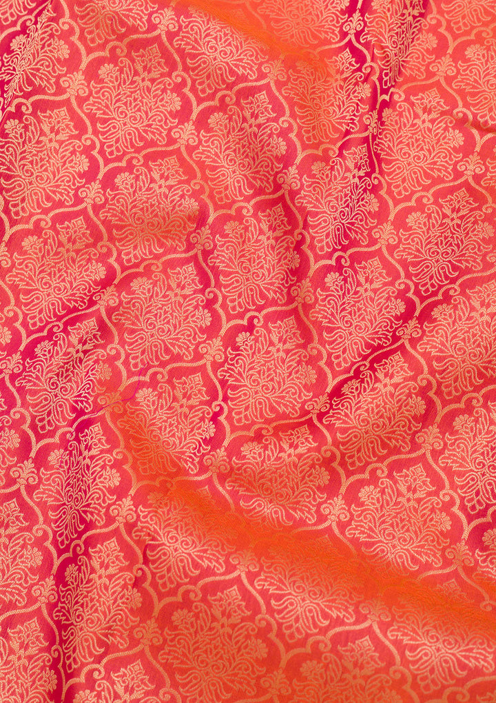 Orange Zariwork Pure Silk Saree