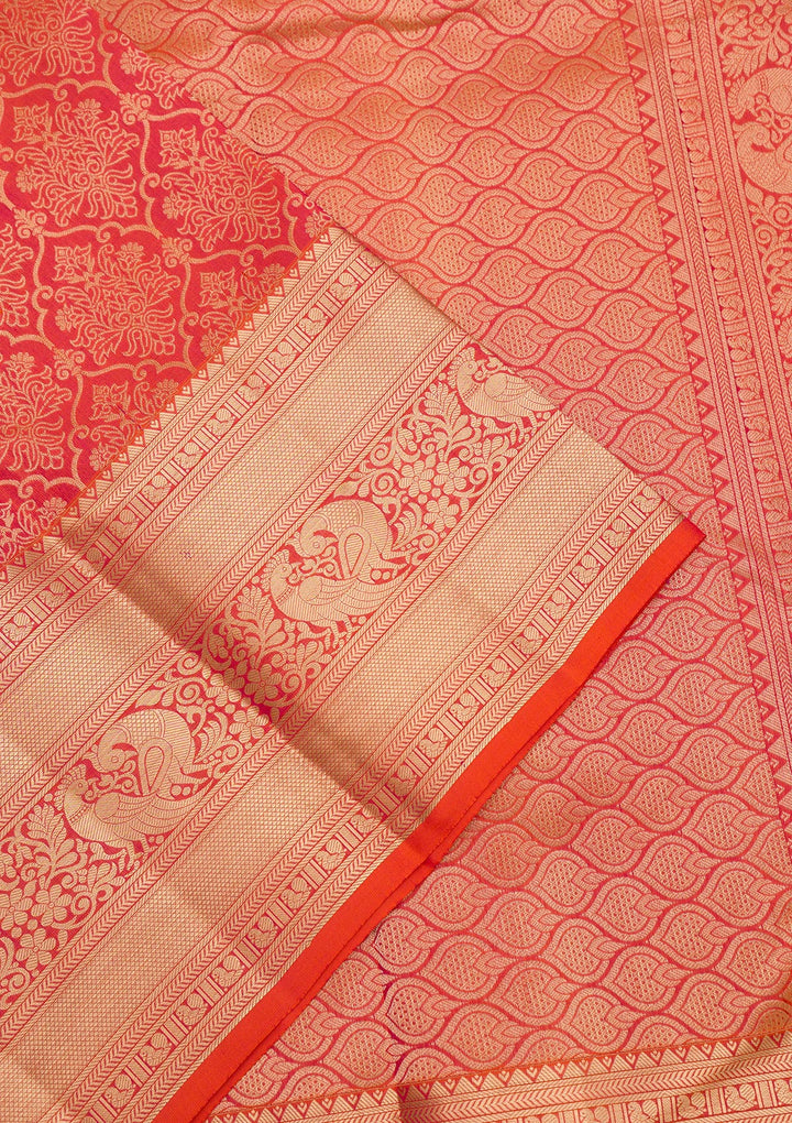 Orange Zariwork Pure Silk Saree