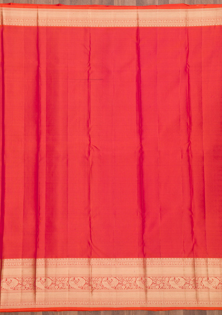 Orange Zariwork Pure Silk Saree