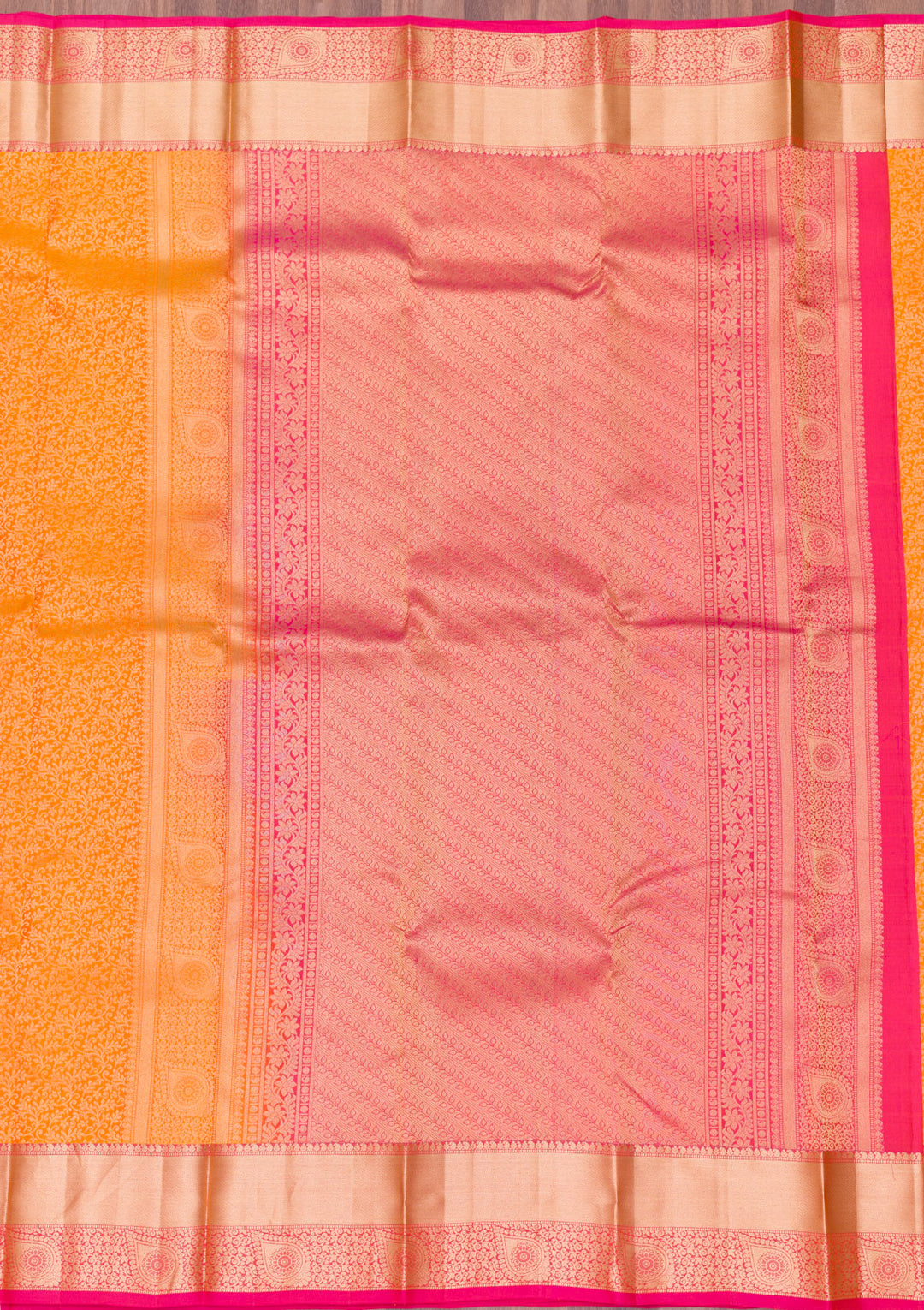 Orange Zariwork Kanjivaram Pure Silk Saree