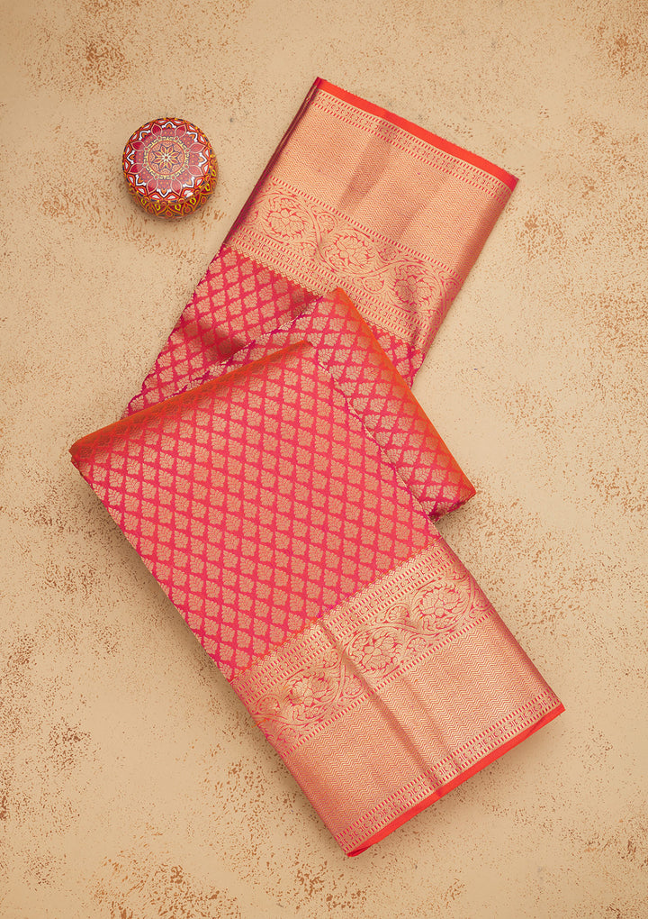 Orange Zariwork Pure Silk Saree