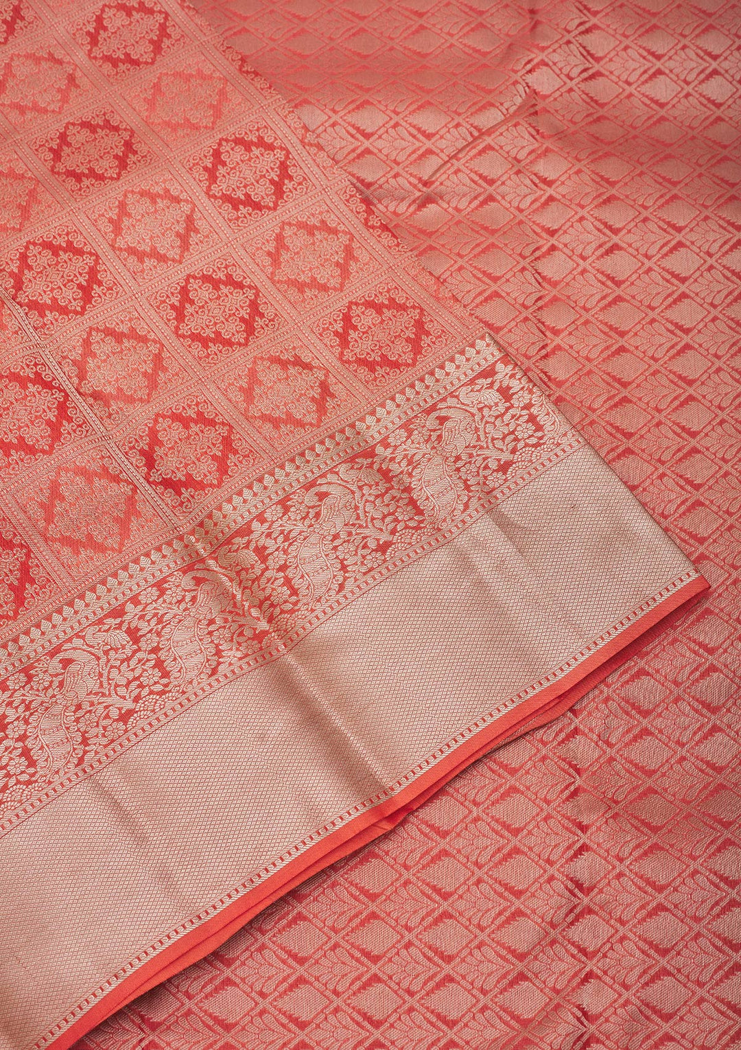 Orange Zariwork Pure Silk Saree