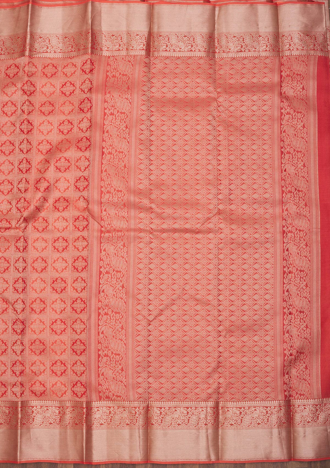 Orange Zariwork Pure Silk Saree