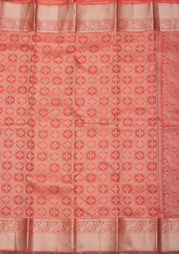 Orange Zariwork Pure Silk Saree