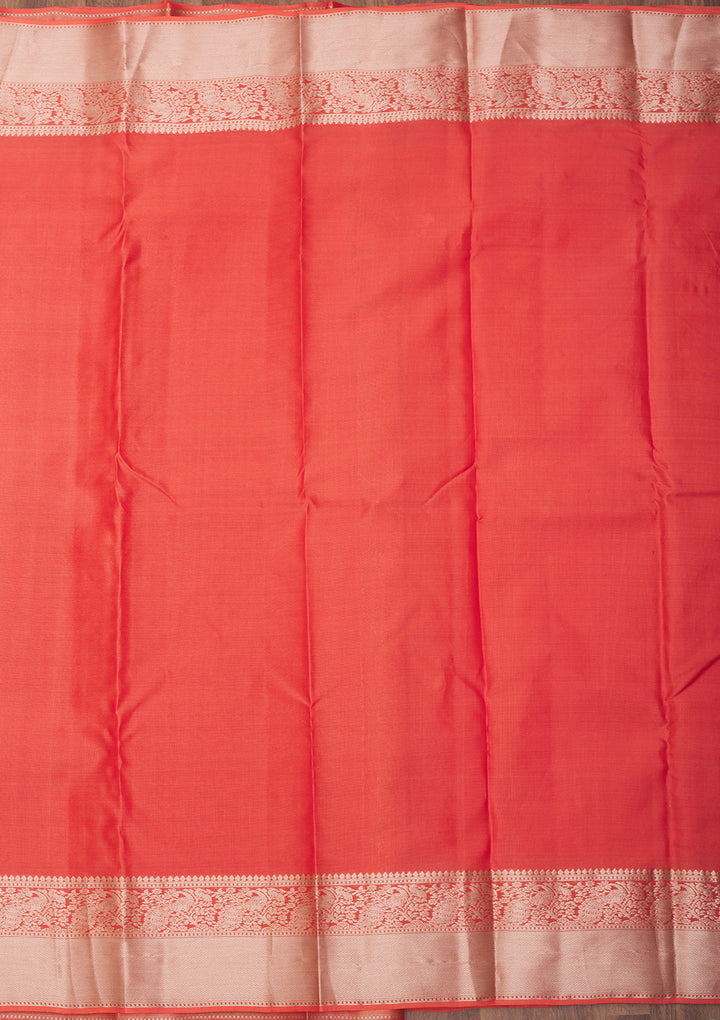 Orange Zariwork Pure Silk Saree