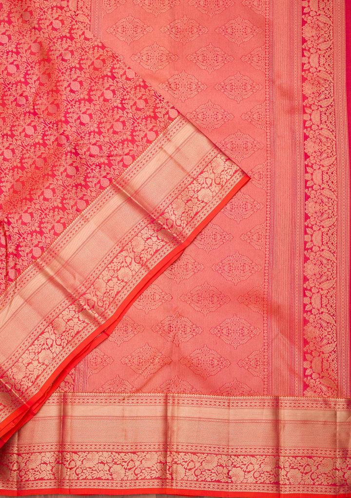 Orange Zariwork Pure Silk Saree