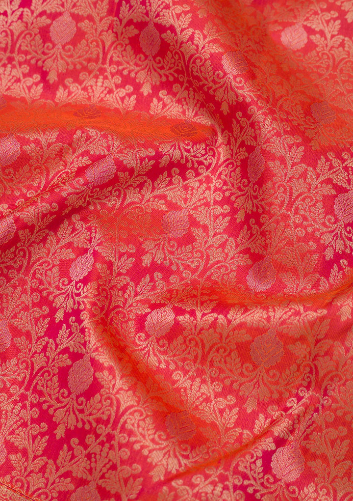 Orange Zariwork Pure Silk Saree