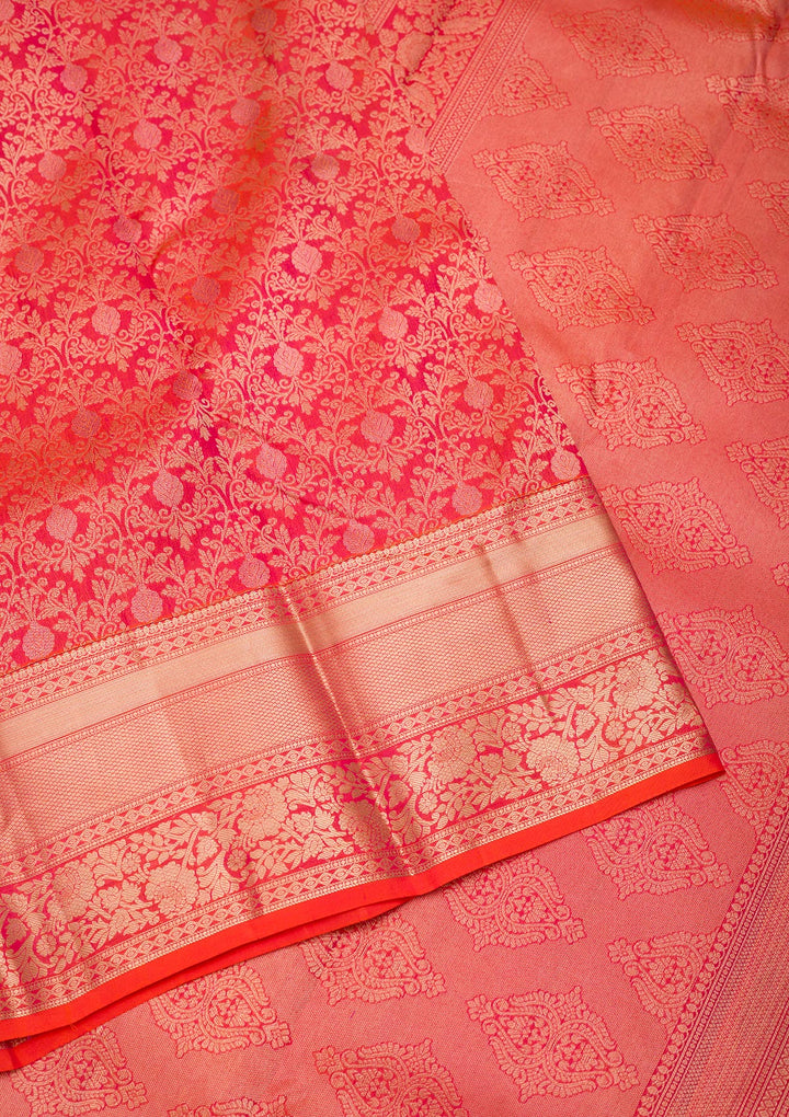 Orange Zariwork Pure Silk Saree