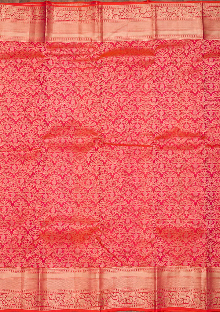 Orange Zariwork Pure Silk Saree