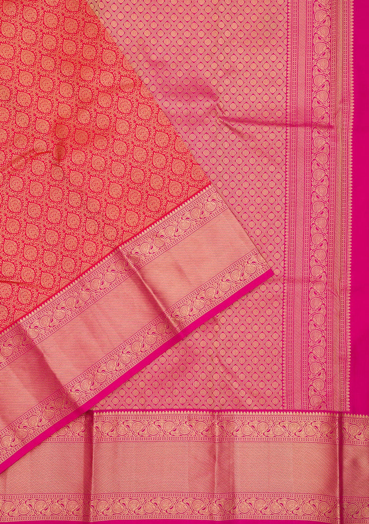 Orange Zariwork Pure Silk Saree