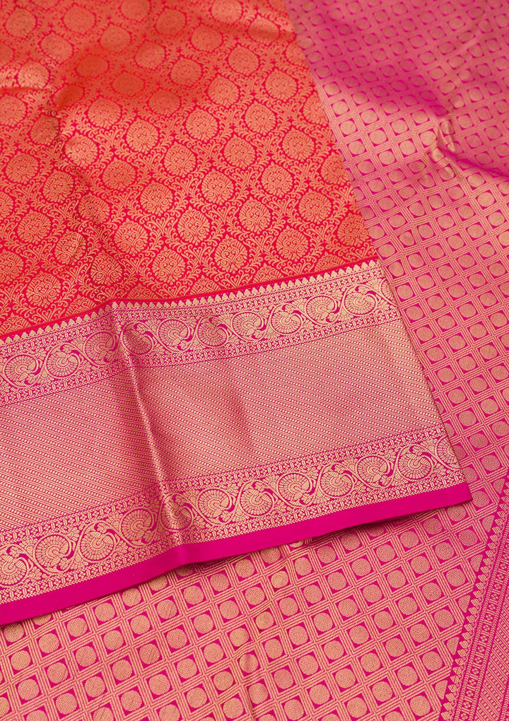 Orange Zariwork Pure Silk Saree