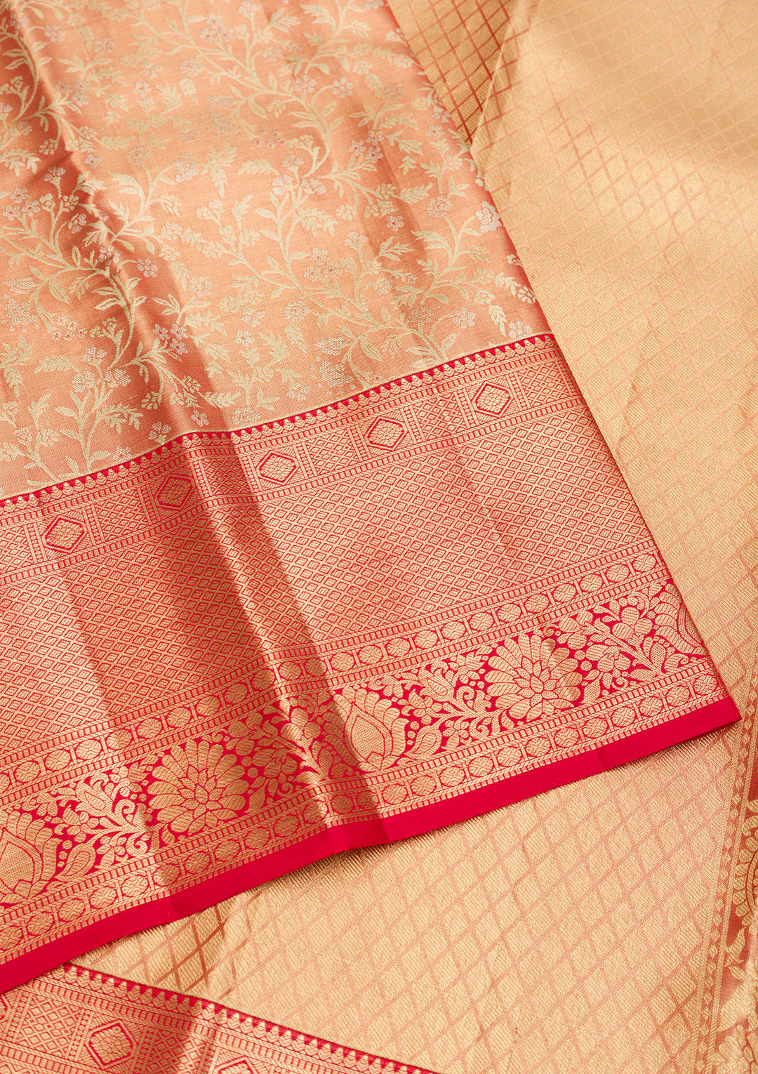 Orange Zariwork Kanjivaram Pure Silk Saree
