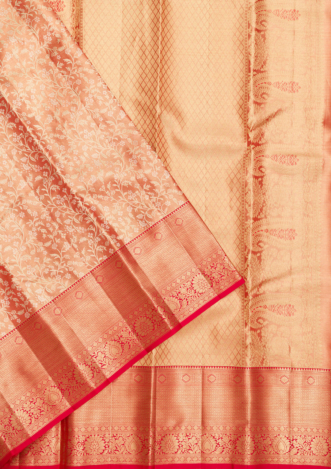Orange Zariwork Kanjivaram Pure Silk Saree