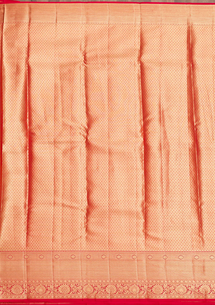 Orange Zariwork Kanjivaram Pure Silk Saree