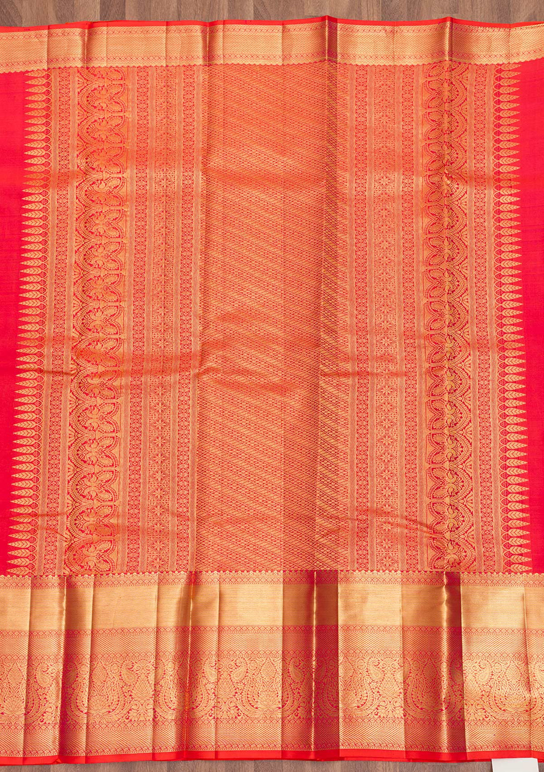 Orange Zariwork Kanjivaram Pure Silk Saree