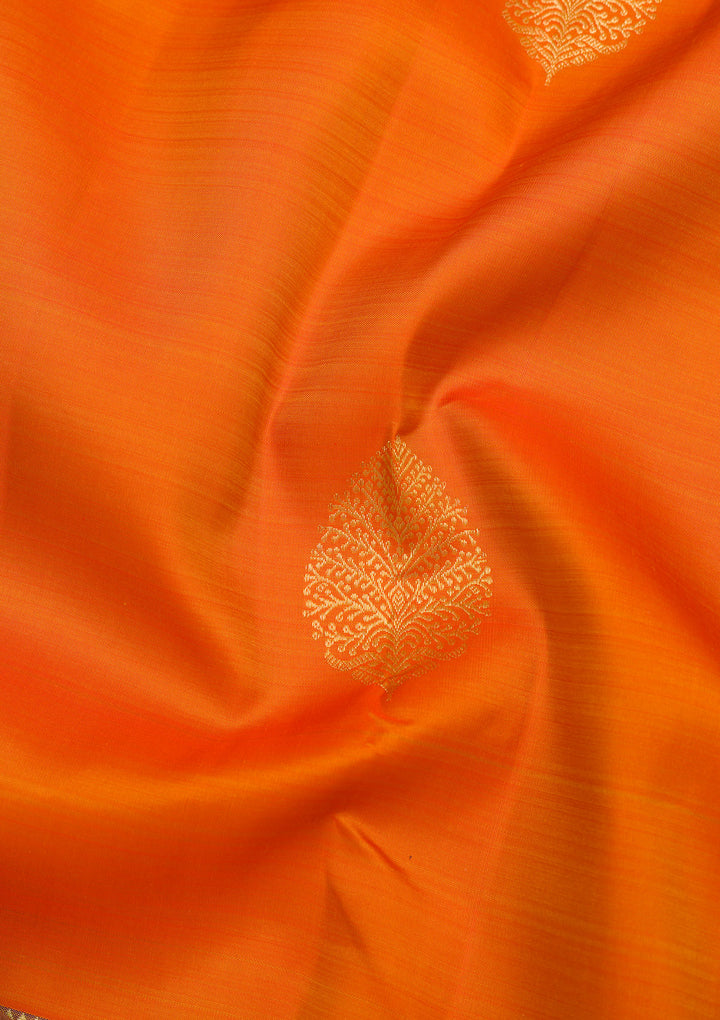 Orange Zariwork Banarasi Pure Silk Saree