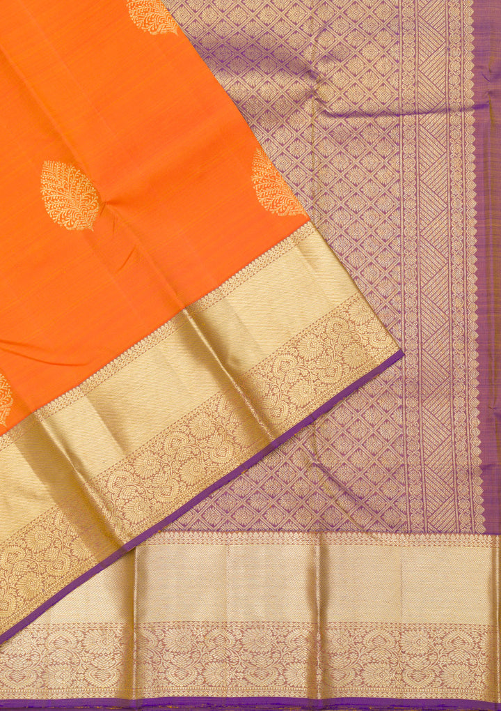 Orange Zariwork Banarasi Pure Silk Saree
