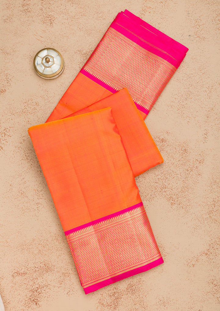 Orange Zariwork Pure Silk Saree