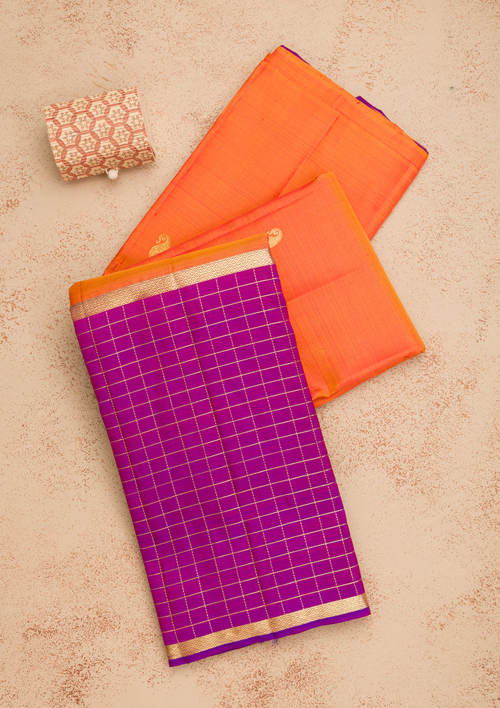 Orange Zariwork Pure Silk Saree