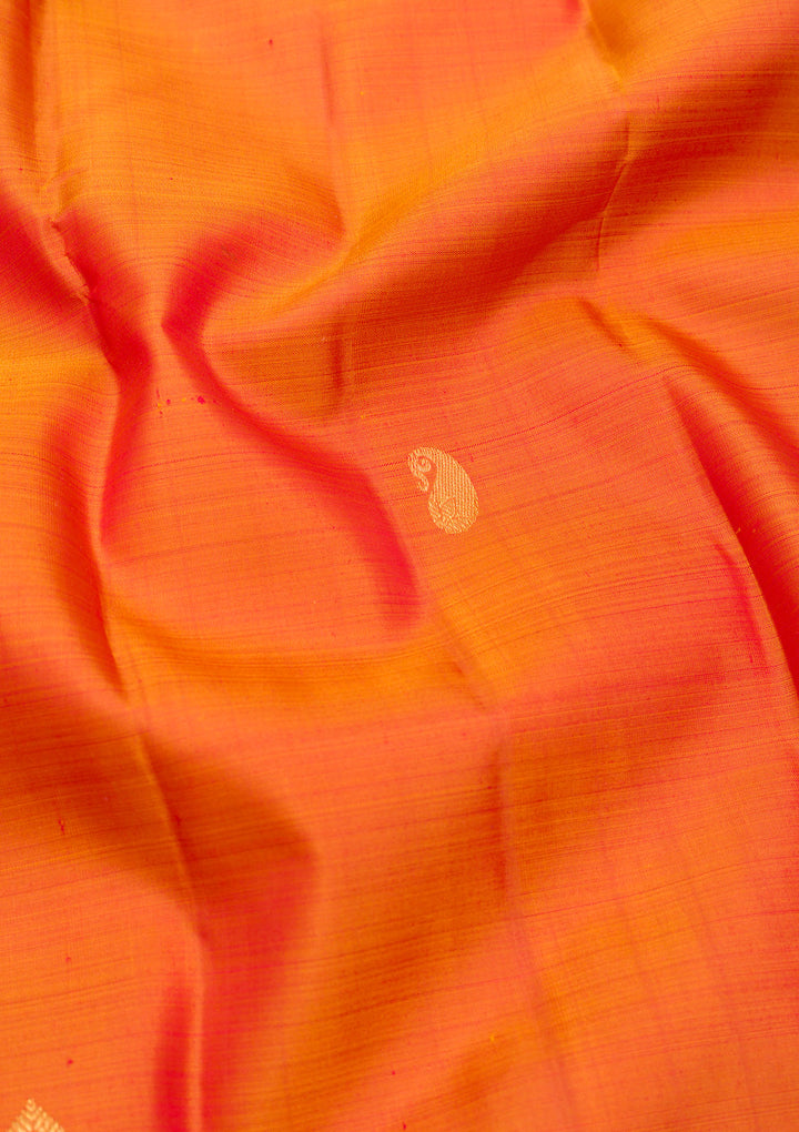 Orange Zariwork Pure Silk Saree