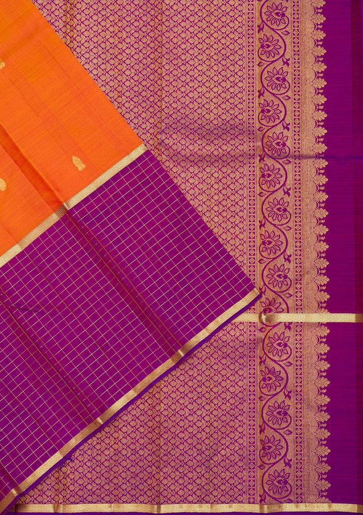 Orange Zariwork Pure Silk Saree