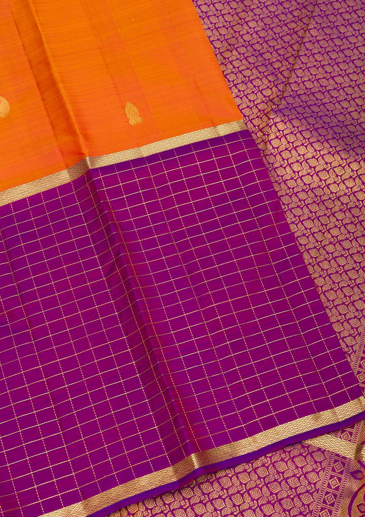 Orange Zariwork Pure Silk Saree