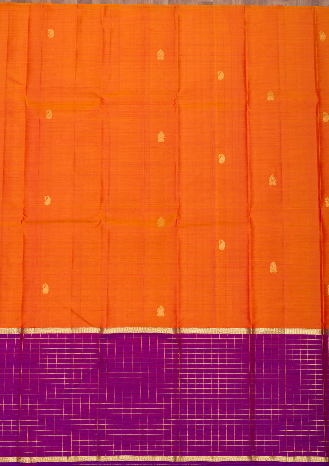 Orange Zariwork Pure Silk Saree