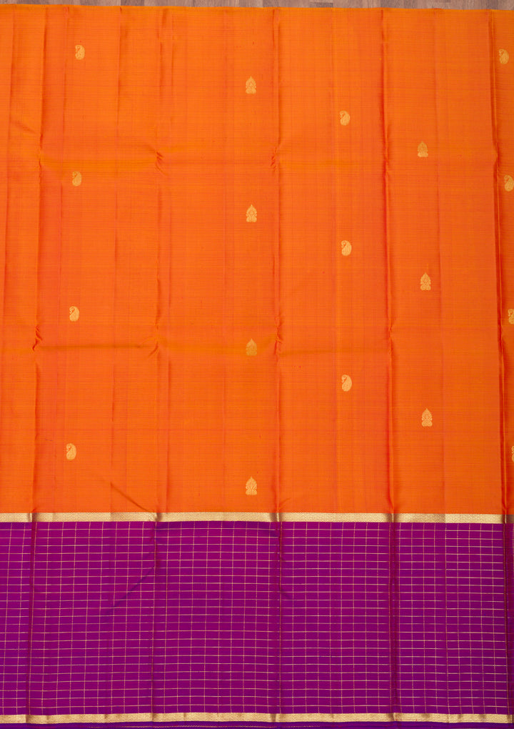 Orange Zariwork Pure Silk Saree