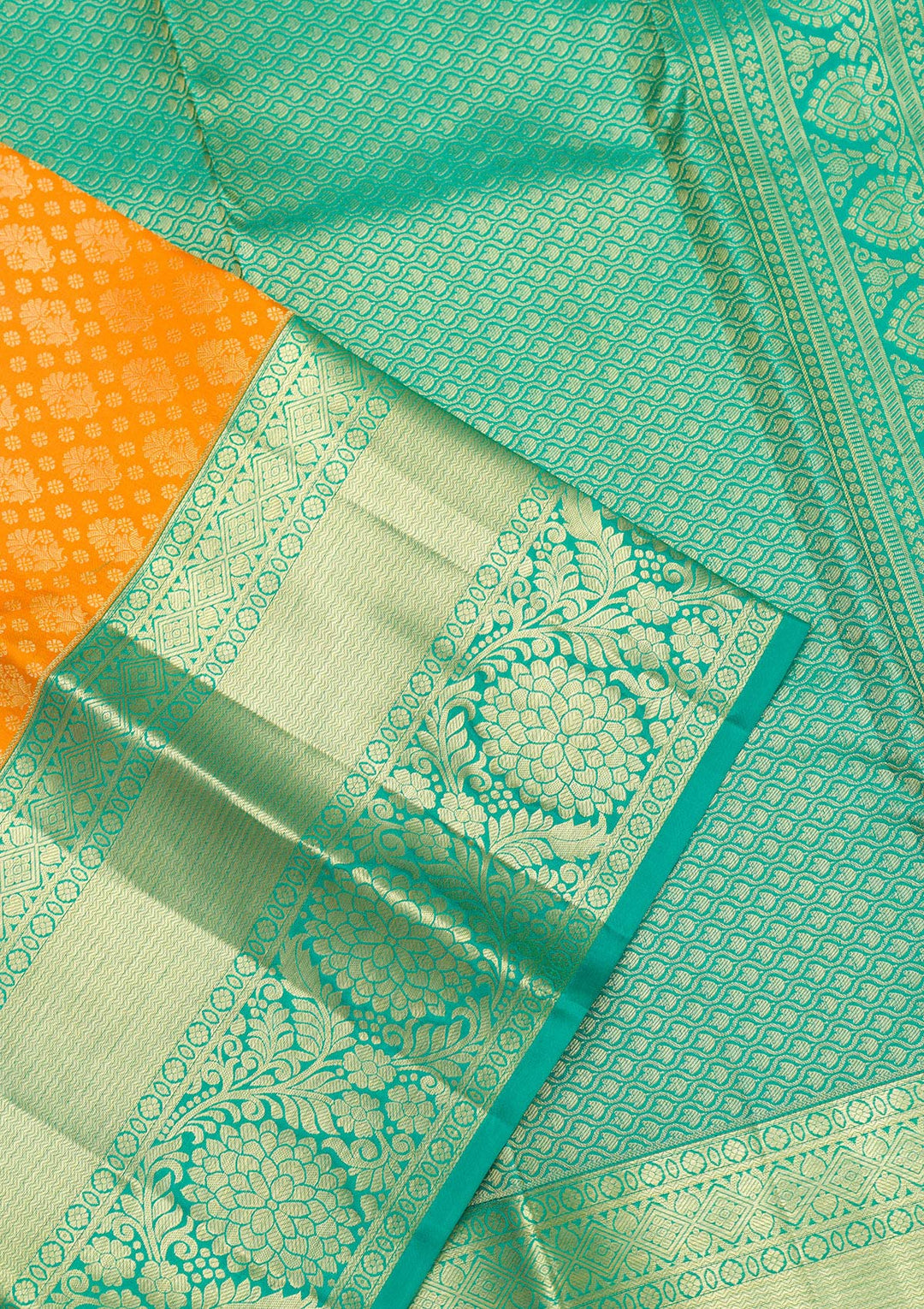 Orange Zariwork Pure Silk Saree
