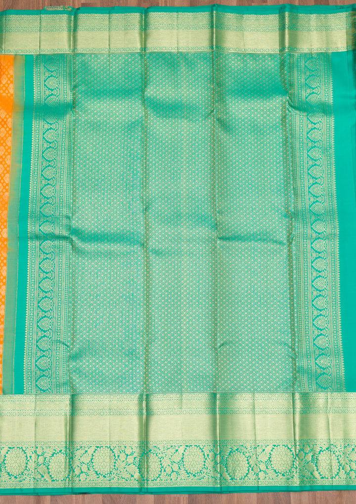 Orange Zariwork Pure Silk Saree