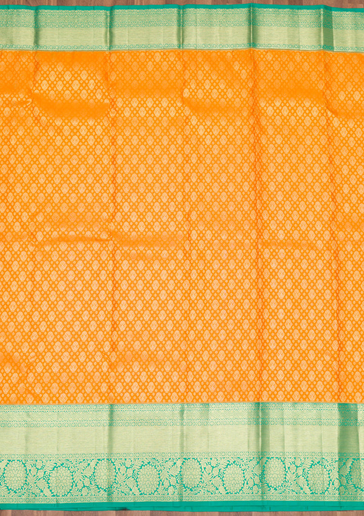 Orange Zariwork Pure Silk Saree