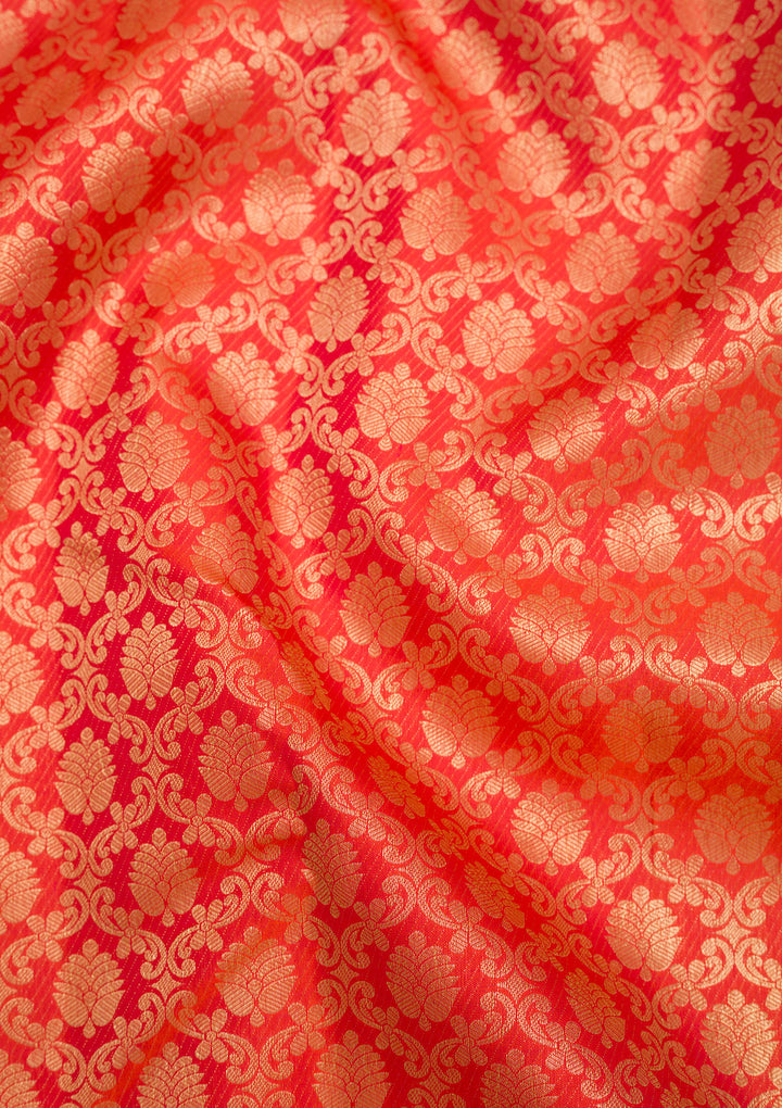 Orange Zariwork Banarasi Pure Silk Saree