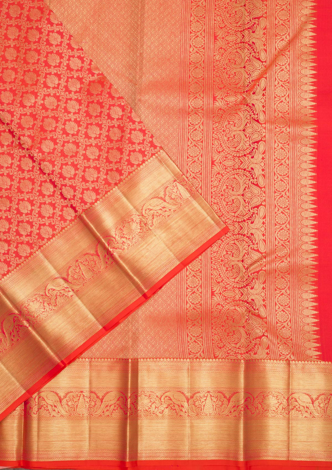 Orange Zariwork Banarasi Pure Silk Saree