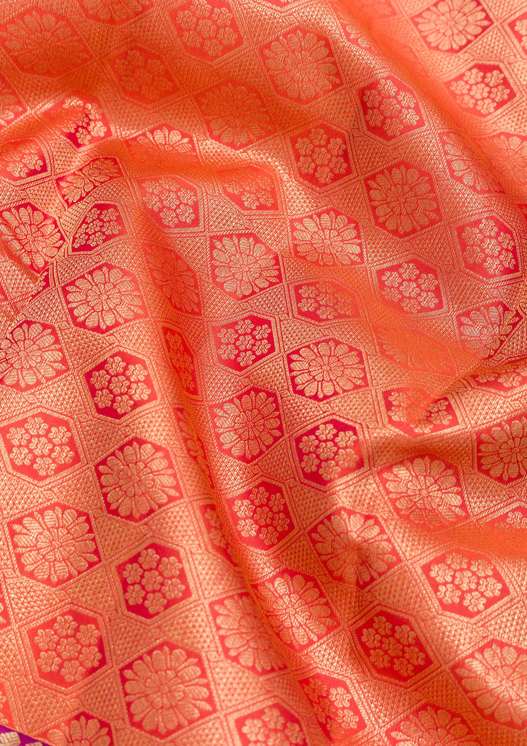 Orange Zariwork Pure Silk Saree