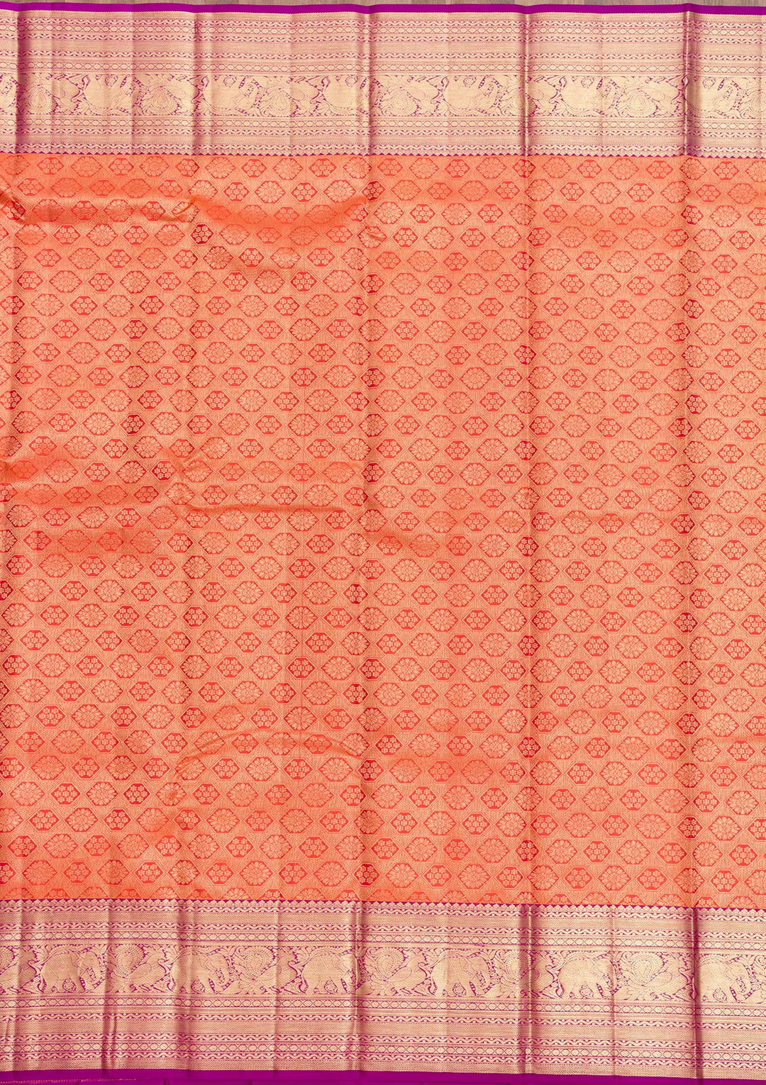 Orange Zariwork Pure Silk Saree