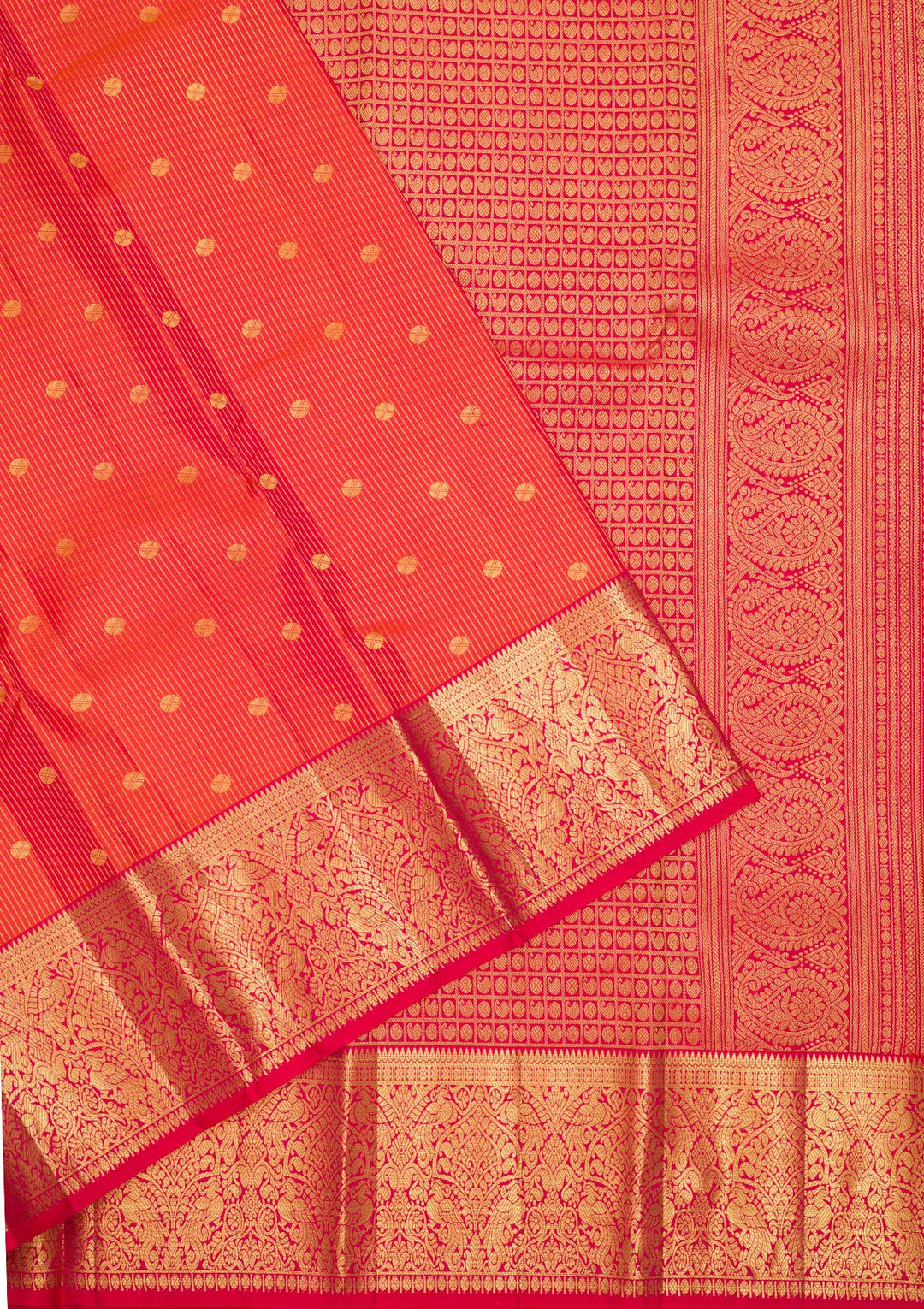Orange Zariwork Kanjivaram Pure Silk Saree