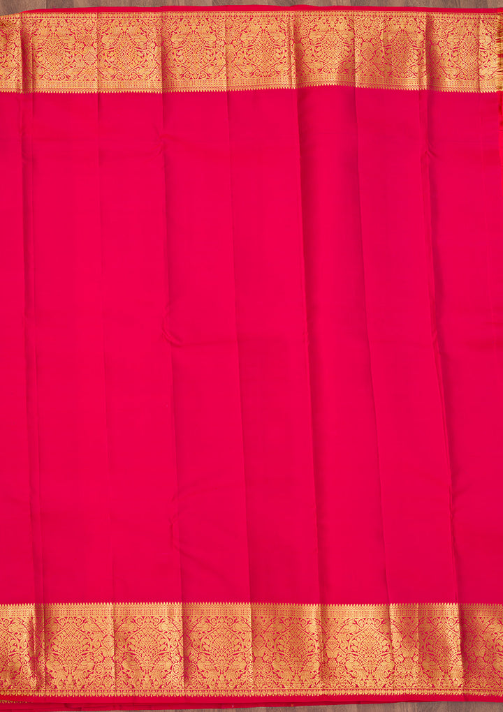 Orange Zariwork Kanjivaram Pure Silk Saree