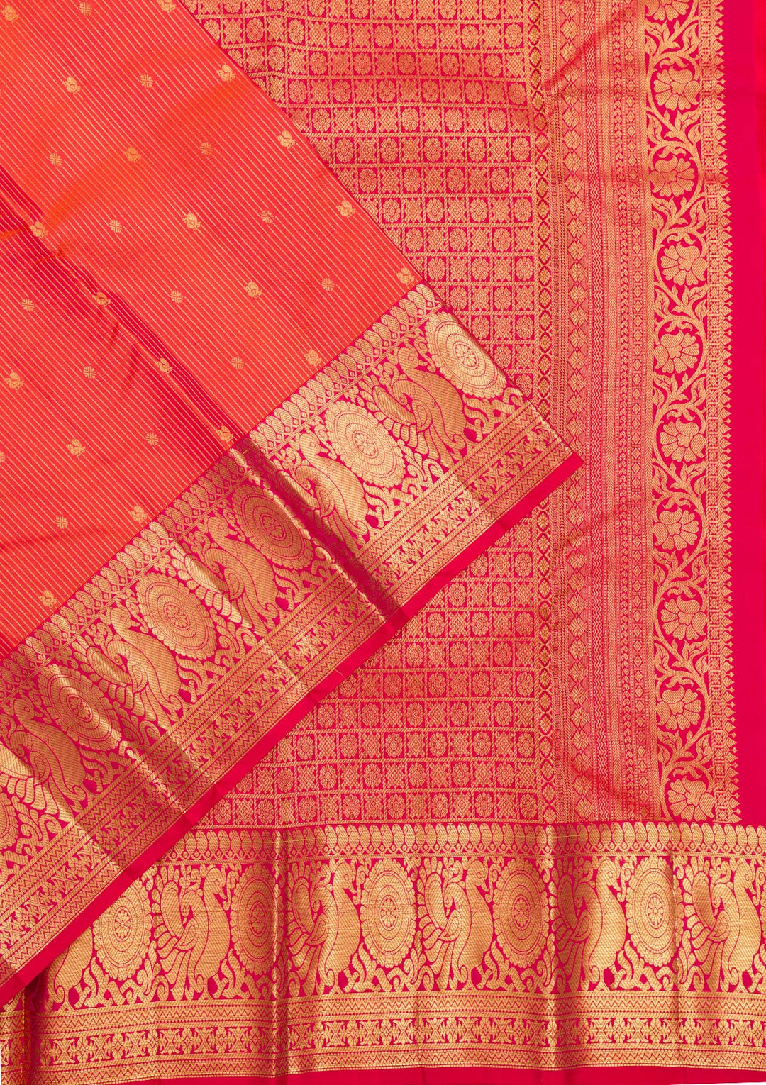Orange Zariwork Pure Silk Saree