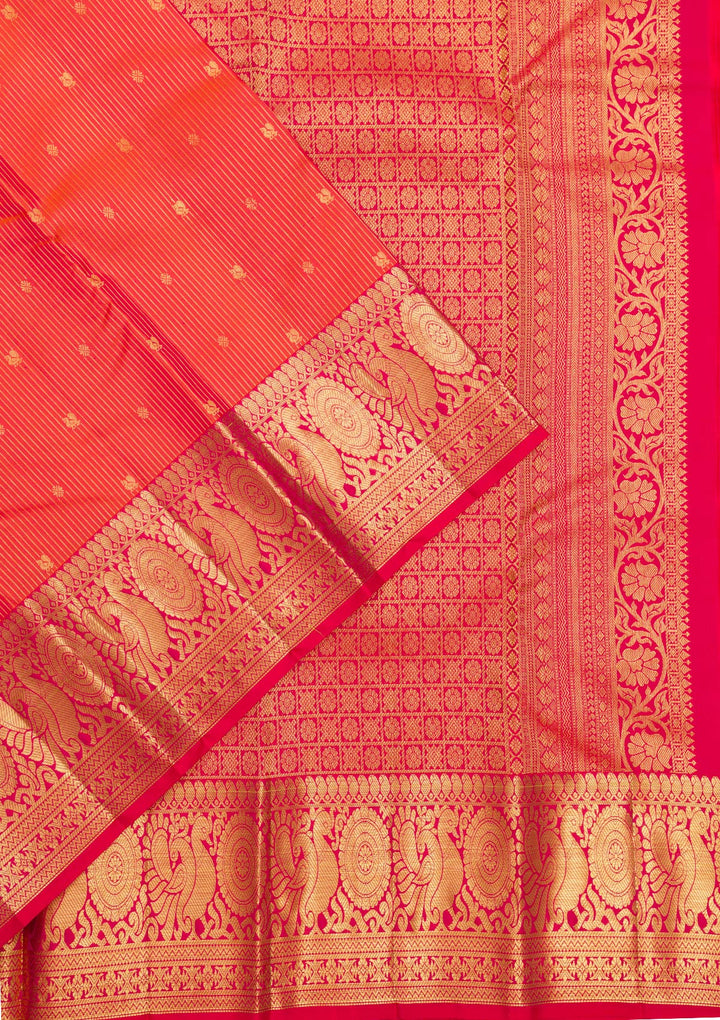 Orange Zariwork Pure Silk Saree