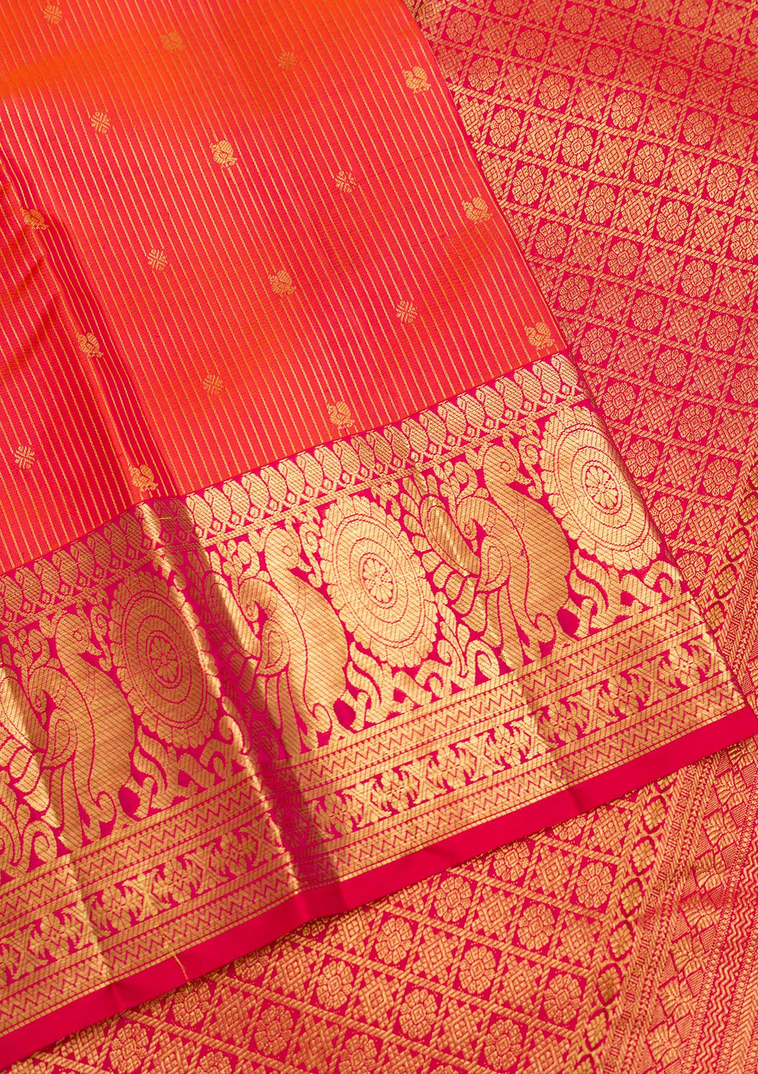 Orange Zariwork Pure Silk Saree