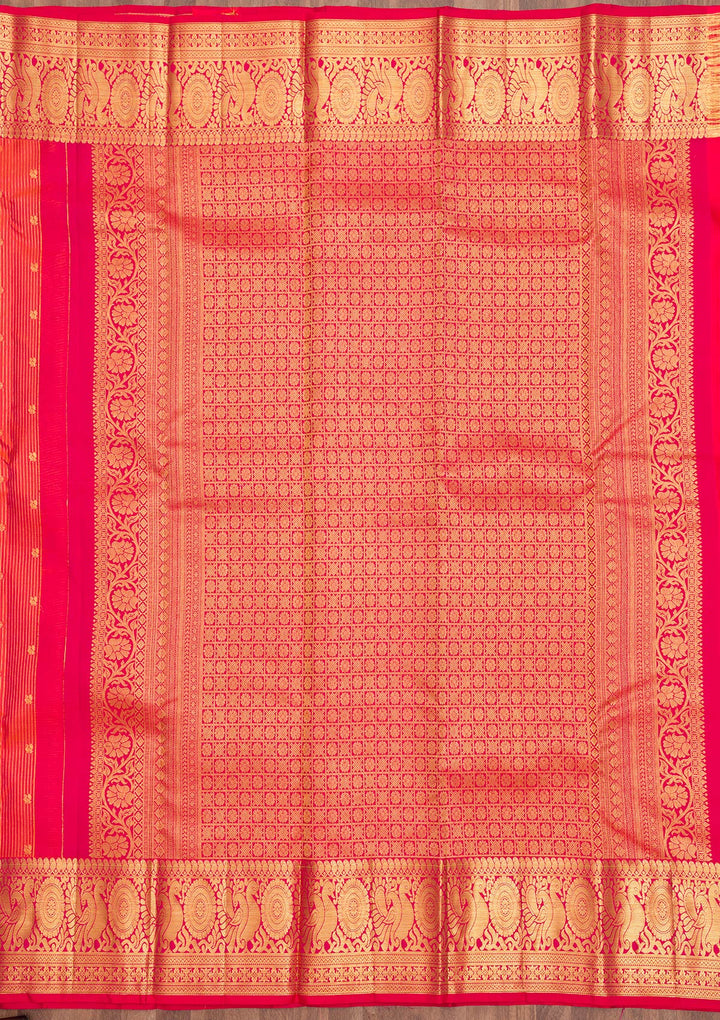 Orange Zariwork Pure Silk Saree