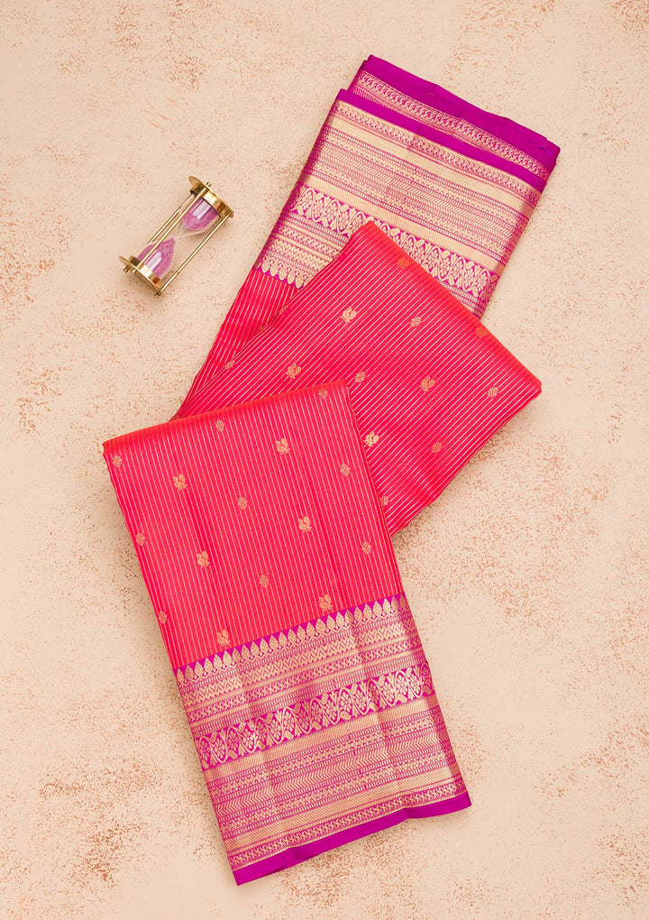 Orange Zariwork Pure Silk Saree