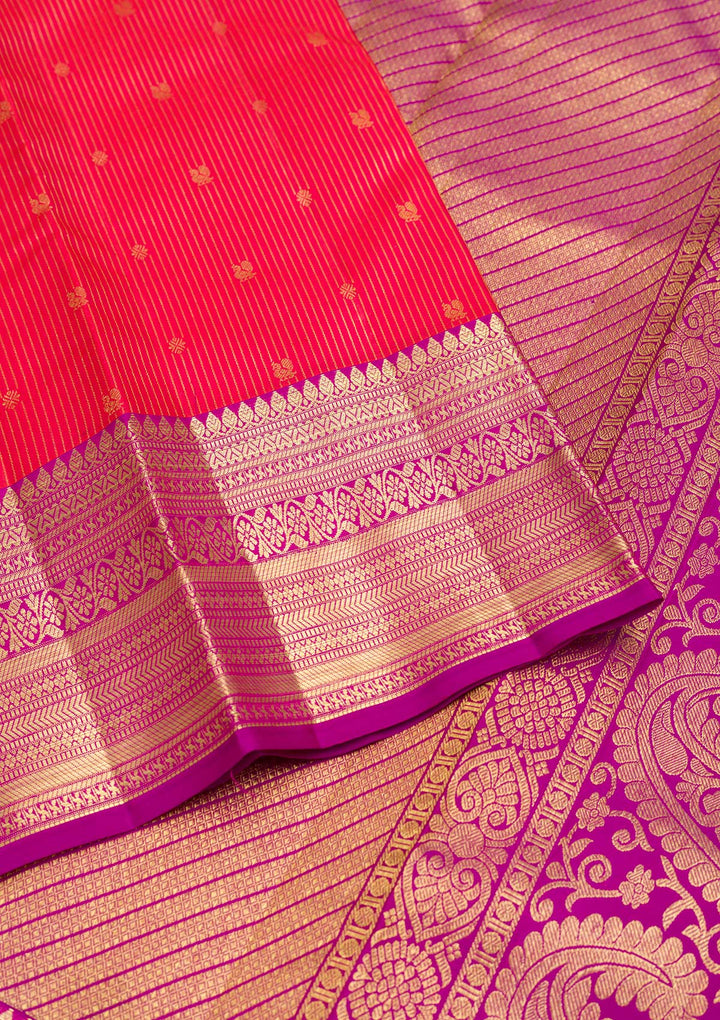 Orange Zariwork Pure Silk Saree