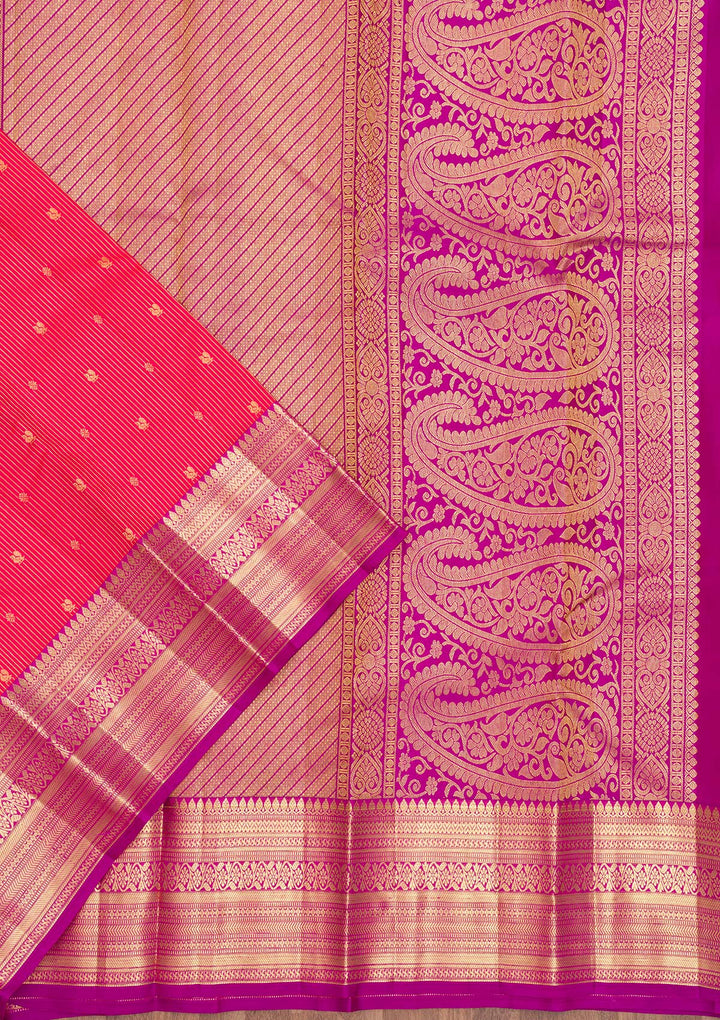 Orange Zariwork Pure Silk Saree