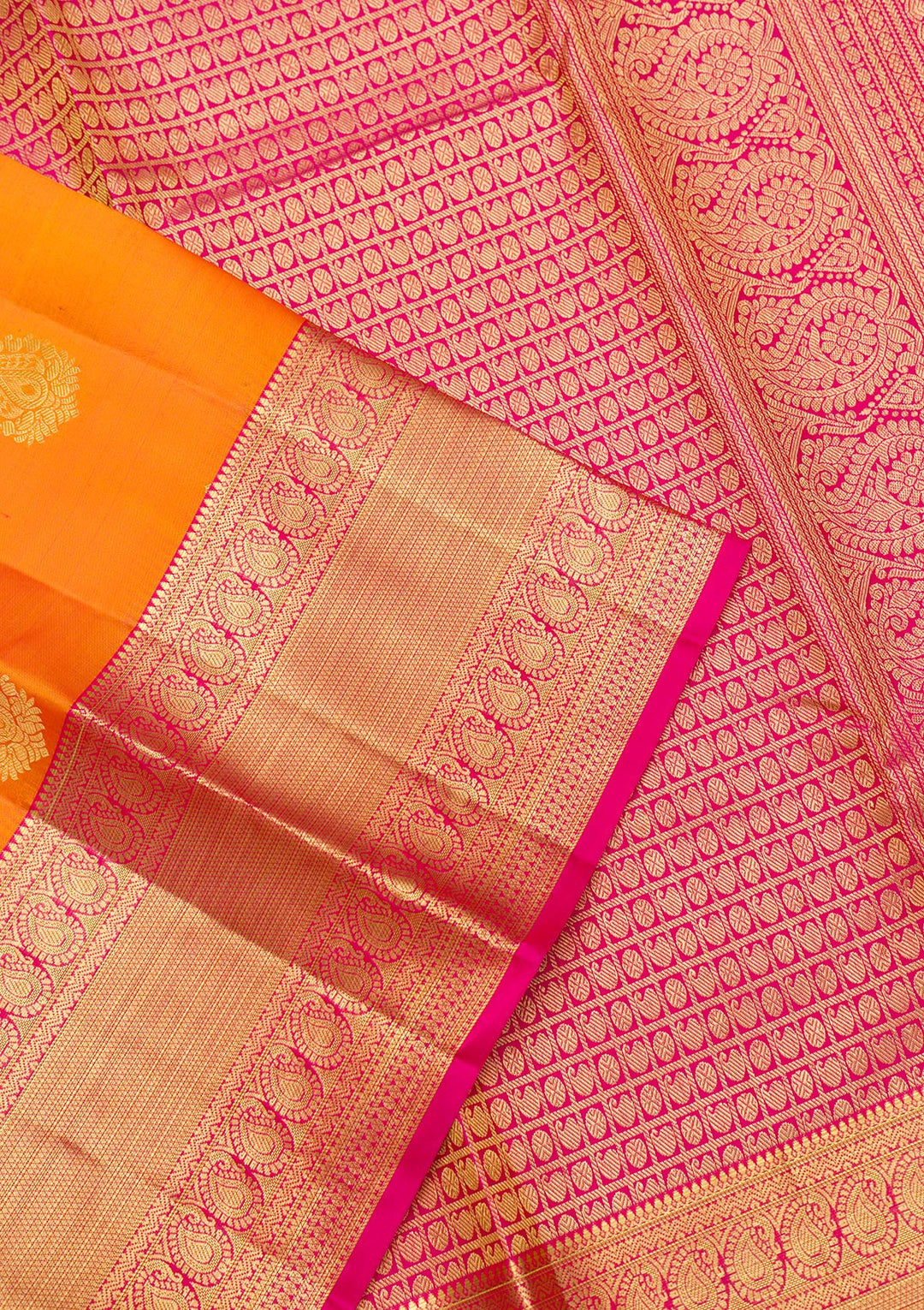 Orange Zariwork Banarasi Pure Silk Saree