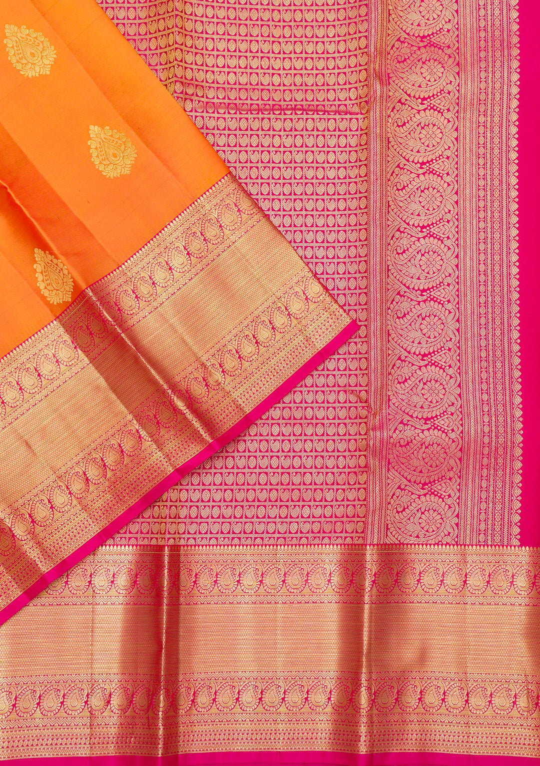 Orange Zariwork Banarasi Pure Silk Saree