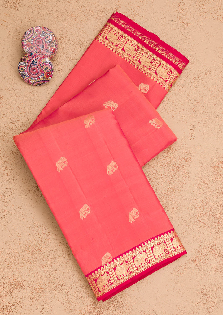 Orange Zariwork Pure Silk Saree
