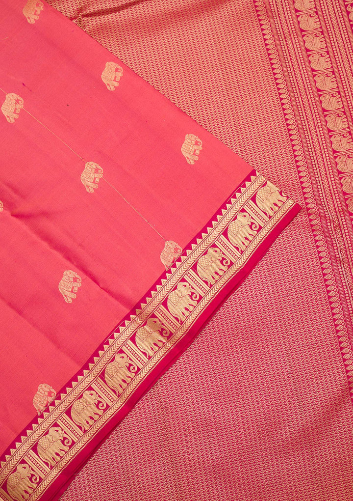 Orange Zariwork Pure Silk Saree